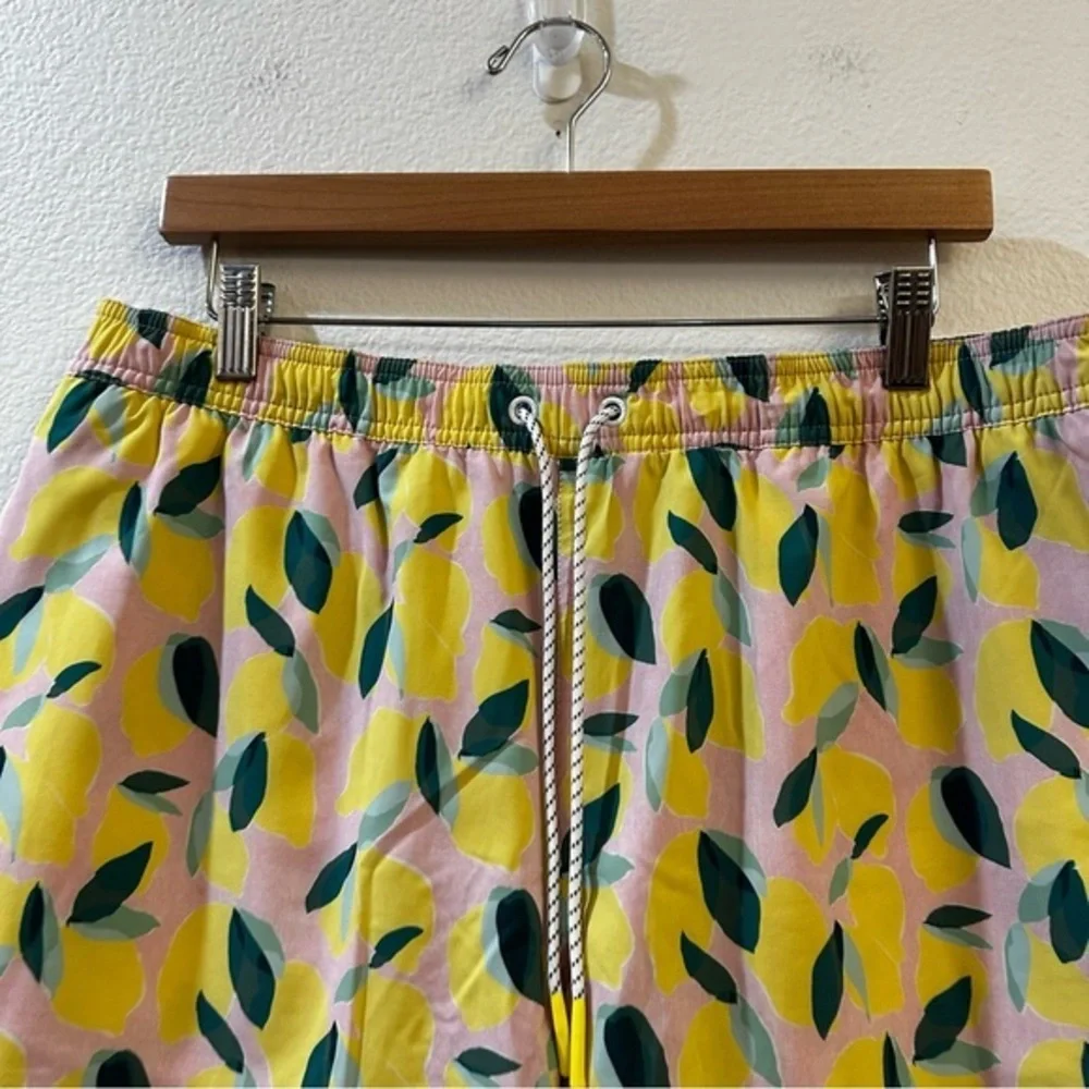 Bonobos Riviera Swim Trunks Board Shorts Painted Lemons‎ Pockets Size Large